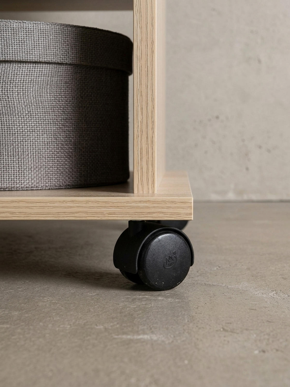 COUCHTISCH mit zwei Ablageflächen, Rollen und Melaminharzbeschichtung, Beige 95x54x51 cm - Beige/Schwarz, Holz (54/95/51cm) - KADIMA DESIGN