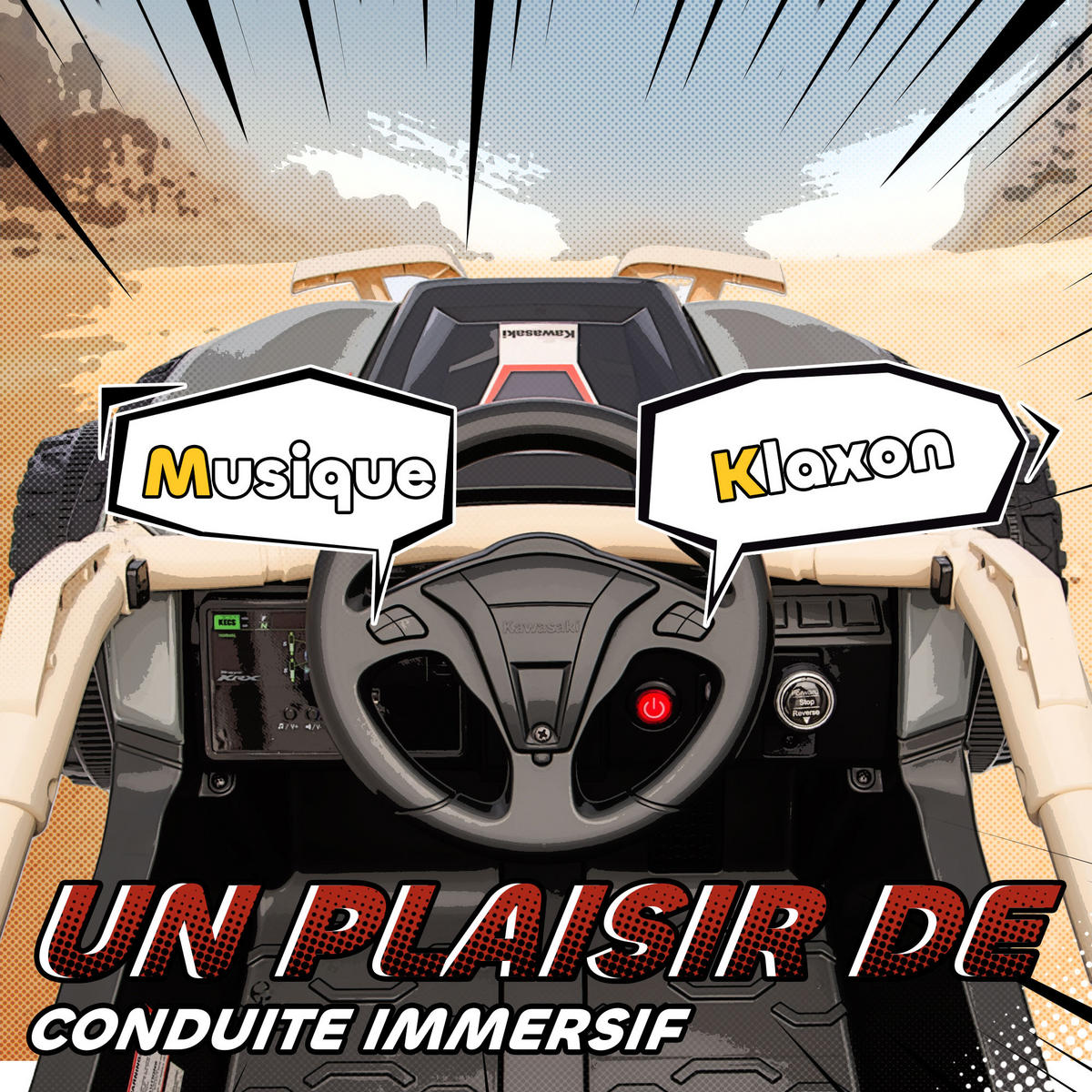 ELEKTRO-UTV DE-13122 2,4G Fernbedienung Gelb - Gelb, Kunststoff (100/64/56cm) - ComfortXL