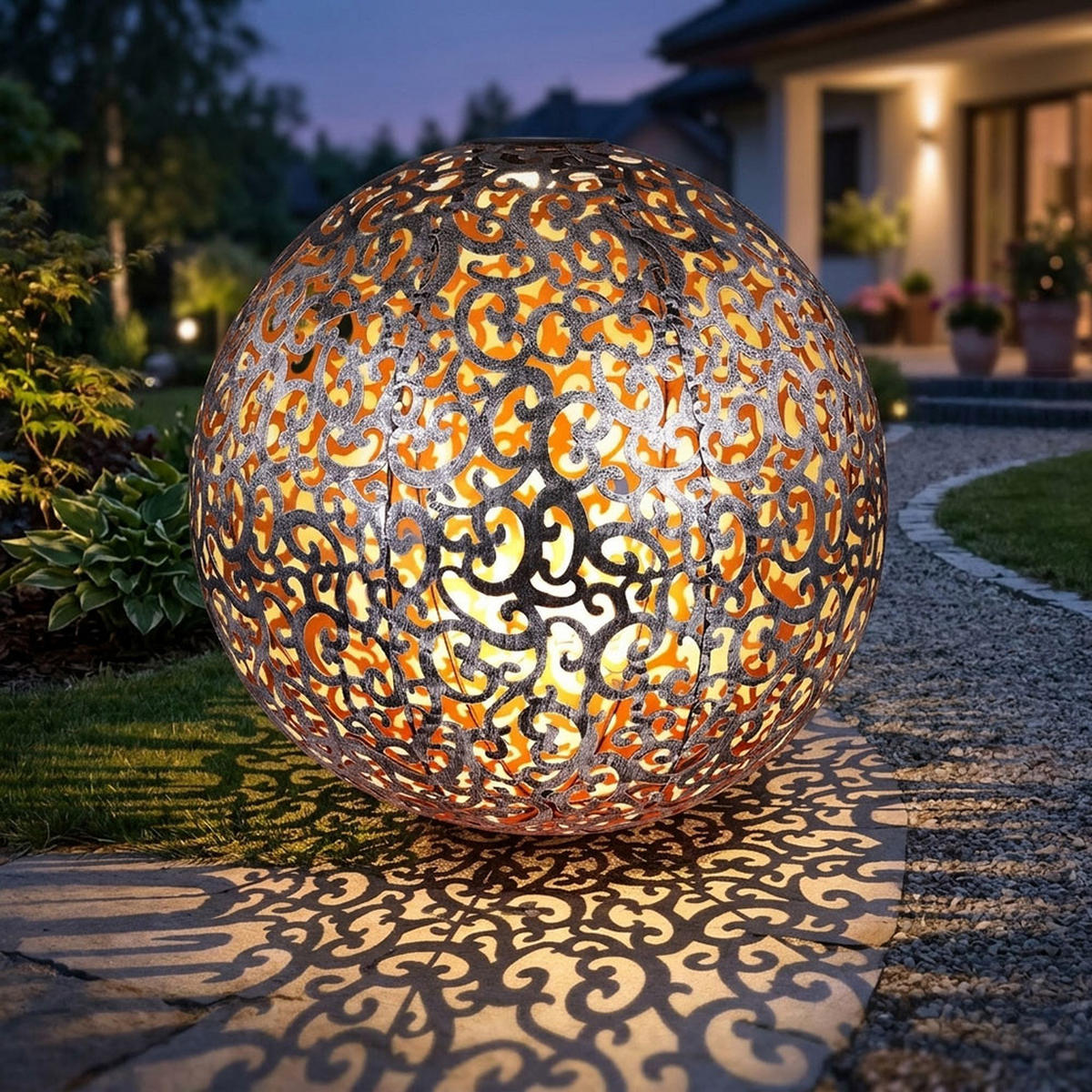 LED WEGELEUCHTE Solar Stecklampe Silber - Silberfarben, Metall (40/40/50cm)