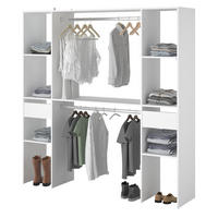 KLEIDERSCHRANK weiß 176 cm, Mehrzweckschrank mit Kleiderstangen - Weiß, Holzwerkstoff/Metall (176/180/40cm) - Parisot Meuble