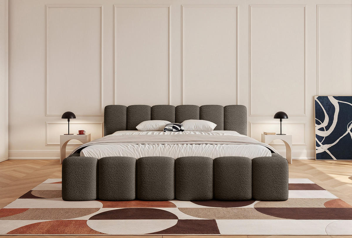 POLSTERBETT Alloggio 200x200 cm, Dunkelbraun - Dunkelbraun, Textil (200/200cm) - Fedve