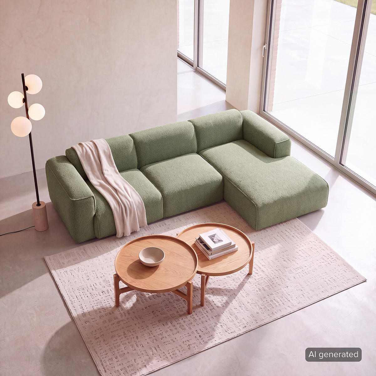 3-SITZER ECKSOFA mit Longchair - Schwarz/Grün, Kunststoff/Textil (284/173cm) - home24