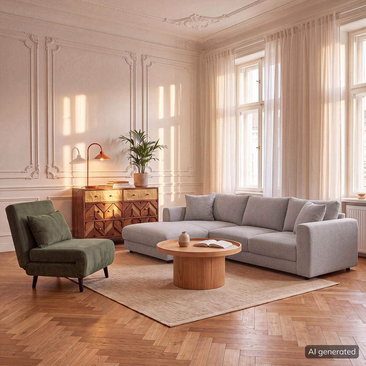 ECKSOFA mit Longchair - Hellgrau/Schwarz, Holz/Kunststoff (286/183cm) - home24