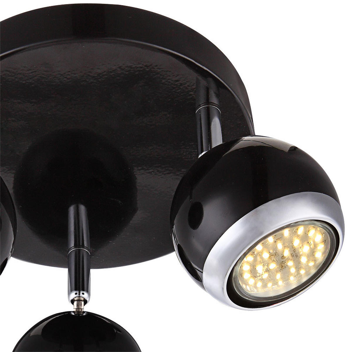 LED DECKENLEUCHTE Oman Schwarz Chrom - Schwarz, Metall (18/18/13cm) - Globo Lighting