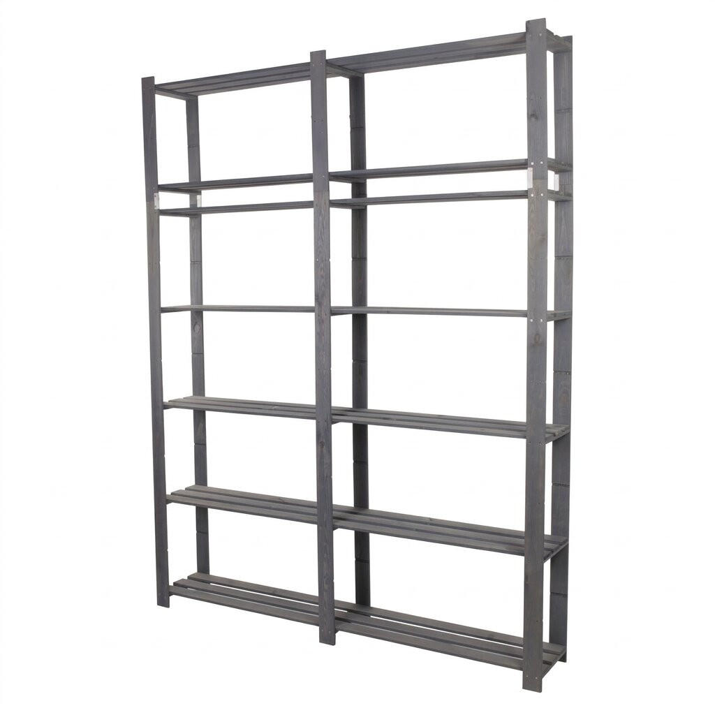 HOLZREGAL PINEPEAK 220x170x28cm 7 Fachboden 1,2cm dickes Kiefernholz Grau - Grau, Holz (170/220/28cm) - PROREGAL