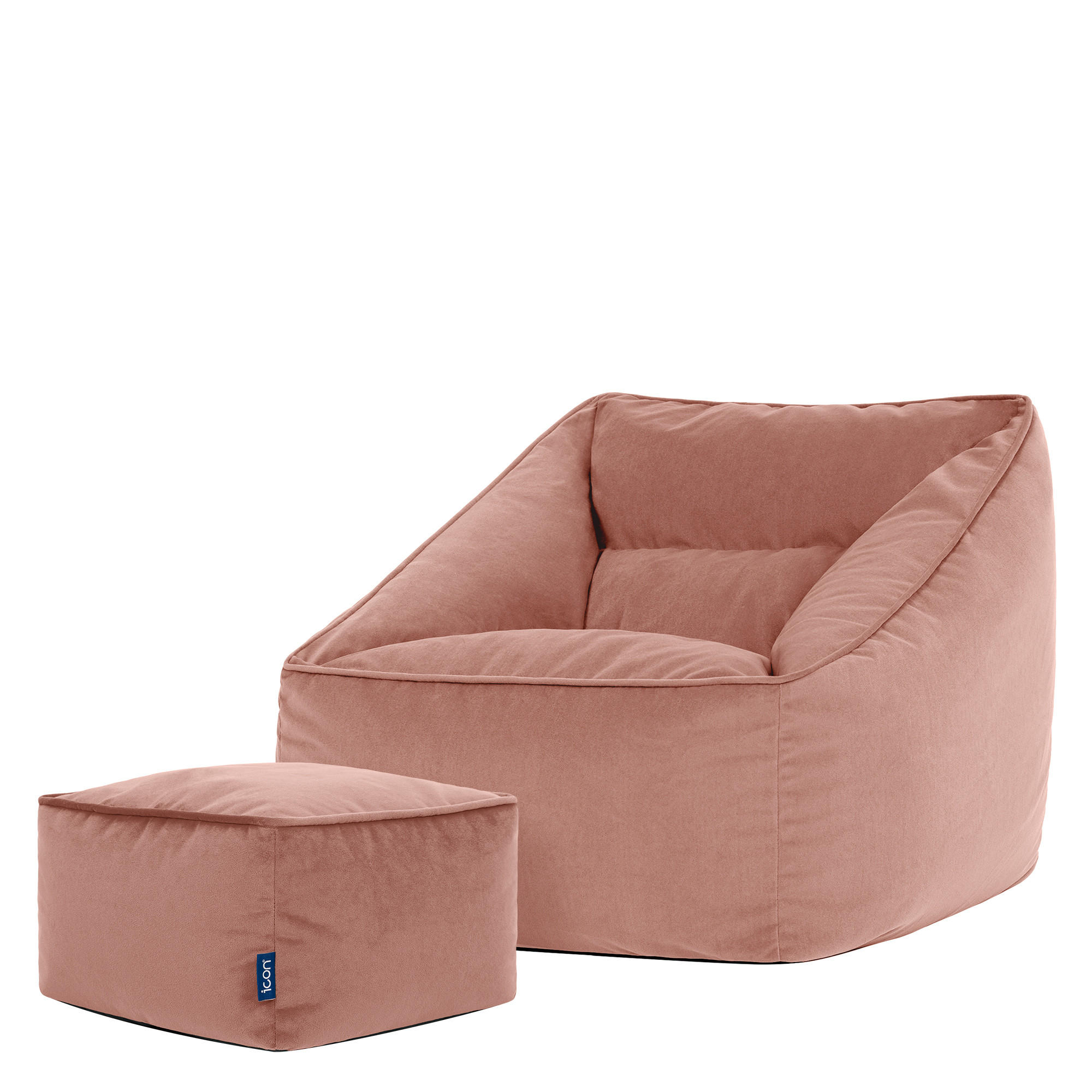 SITZSACK Sessel Natalia mit Hocker Amara - Pink, Textil (70/65/70cm) - icon