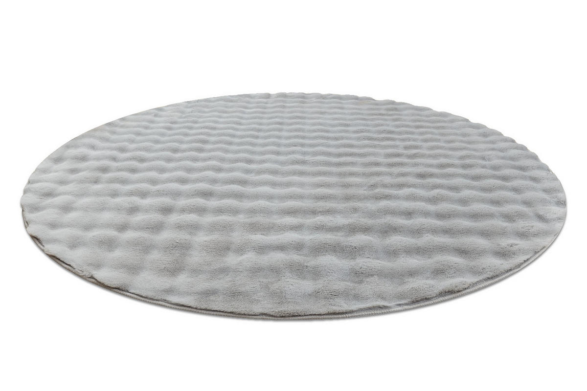 TEPPICH Bubble 160 cm - Silberfarben, Textil (160/160cm) - rugsX