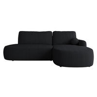 ECKSOFA Loridu O Cord, Seite: Rechts - Schwarz, Holz/Kunststoff (274/174cm) - MIRJAN24