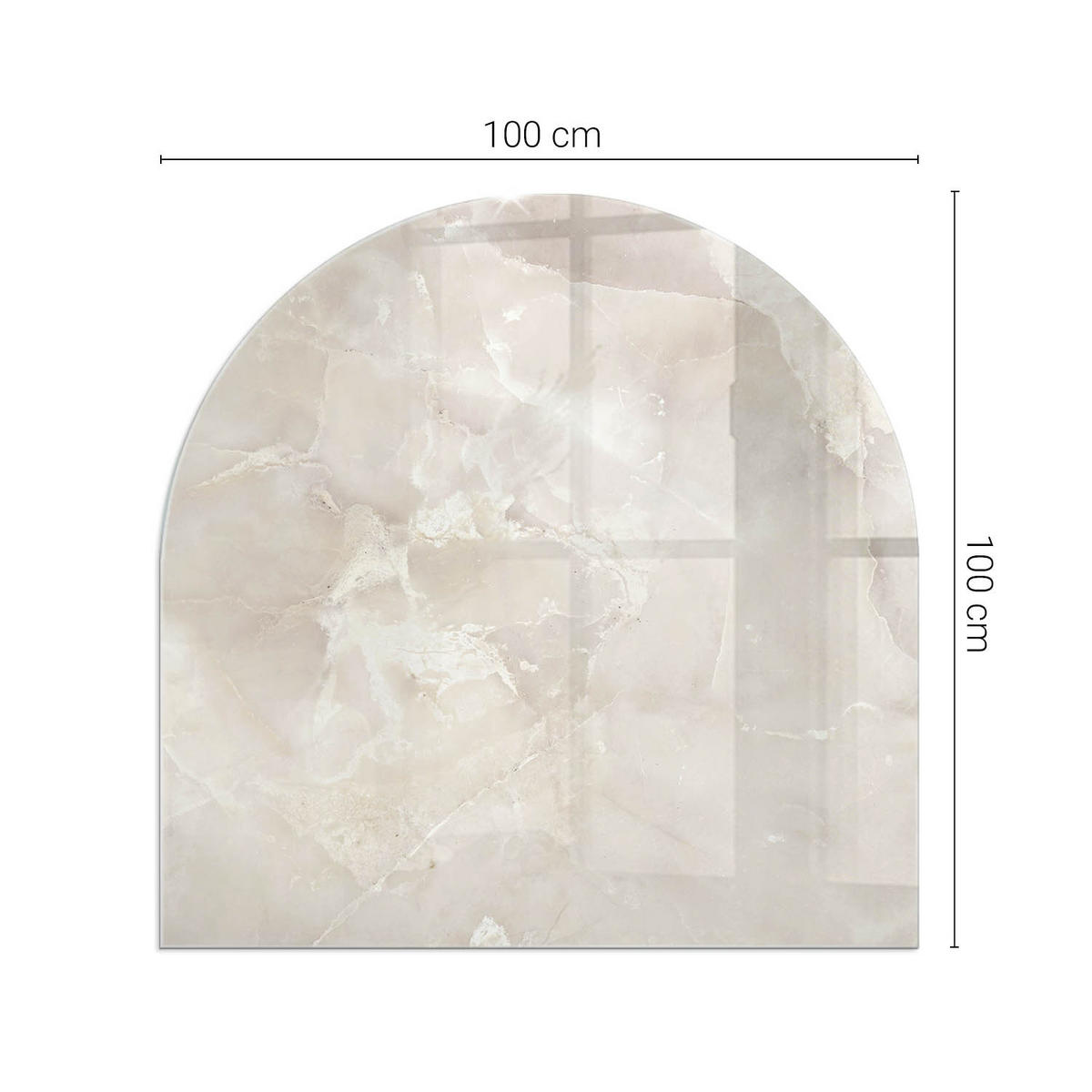 GLASPLATTE für Kamin 100x100 cm - Creme, Glas (100/100/0.4cm) - TULUP