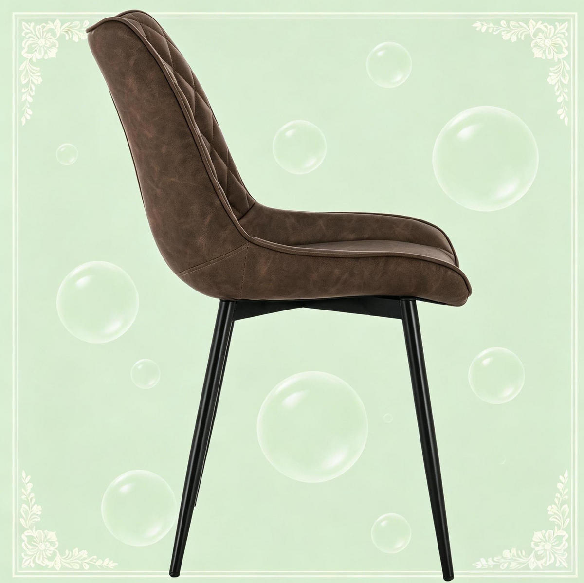 ESSSTUHL 2er-Set Kunstleder Braun mit Metallbeinen - Braun, Metall (40.5/85.5/46cm) - Meubliv