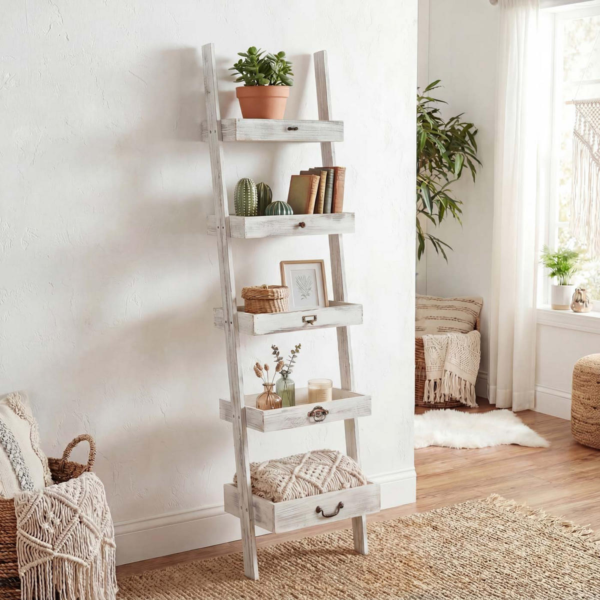 PFLANZREGAL BLUMENSTäNDER Weiß - Weiß, Holz (43/169/32cm) - MCW