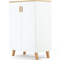 TÜRKOMMODE FRISK 2 Türen, weiß - Eichefarben/Weiß, Eichenholz/Holzwerkstoff (80/117/46cm) - KONSIMO®