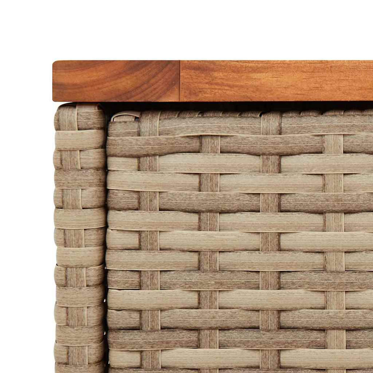 GARTEN-BEISTELLTISCH Holzplatte Beige 58/27,5/55 Cm Poly Rattan - Beige, Kunststoff (58/27.5/55cm) - vidaXL