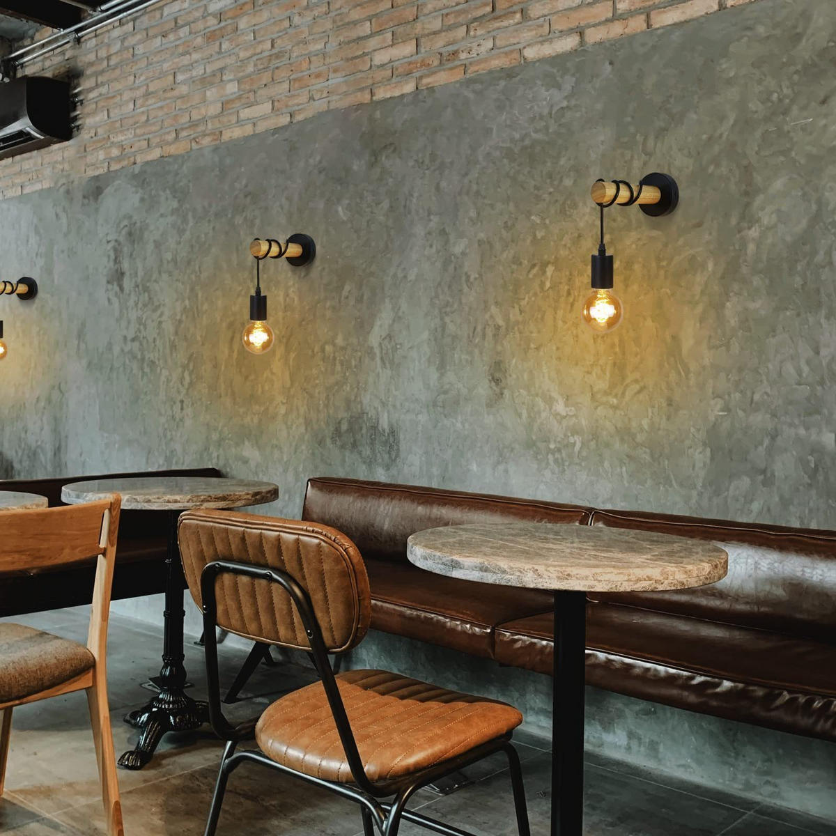 WANDLEUCHTE Brass 20/10/10 cm - Schwarz, Holz (10/10/20cm) - ZMH