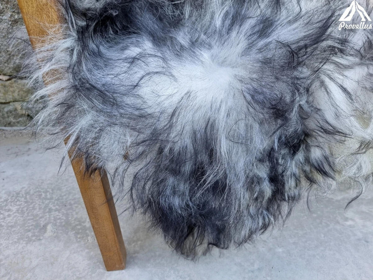 SCHAFFELL Langhaar skandinavisch weich chromfrei Schwarz geflammt ca. 135 cm - Schwarz Hochglanz, Fell (75/135cm) - Provellus