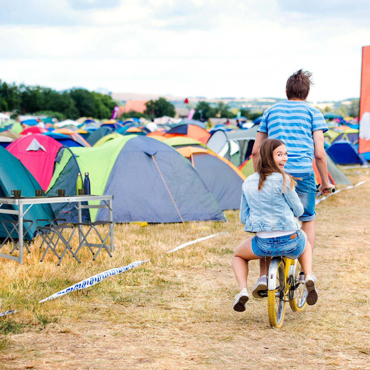 CAMPINGTISCH Set - Multicolor, Holzwerkstoff/Metall - Relaxdays