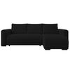 ECKSOFA DORA L, Eckcouch in L-Form mit Schlaffunktion und Bettkasten, Farbe: Schwarz, Bouclé-Stoff, Ottomane Rechts - Schwarz, Textil (240/143cm) - Storez24