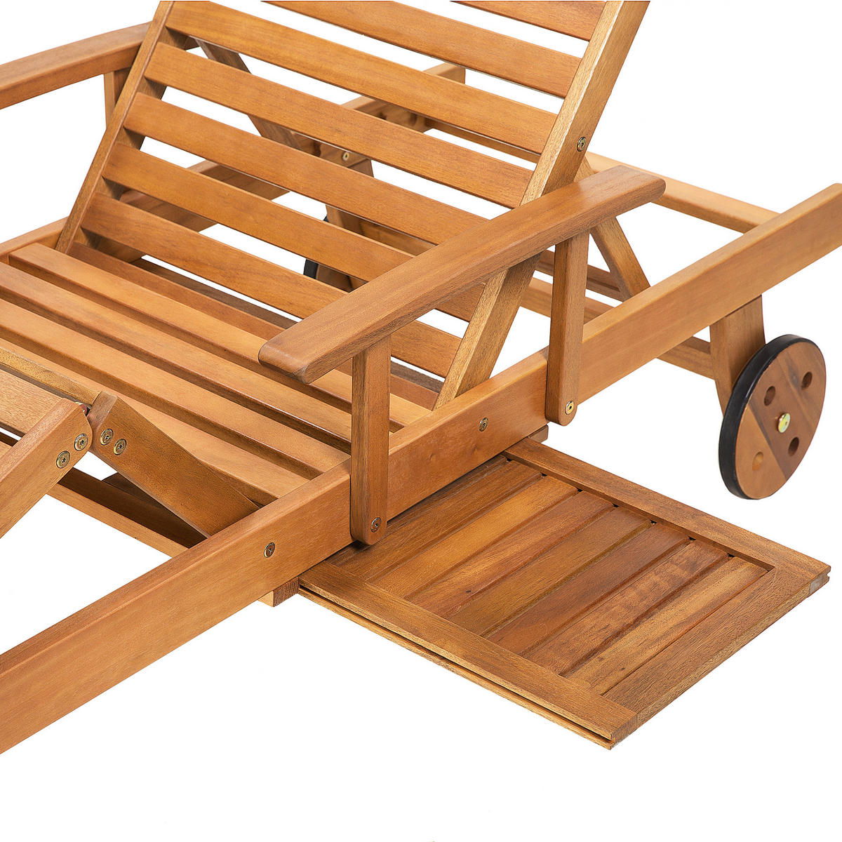 GARTENLIEGE hellbraun Java - Hellbraun, Holz (64/74/196cm) - Beliani