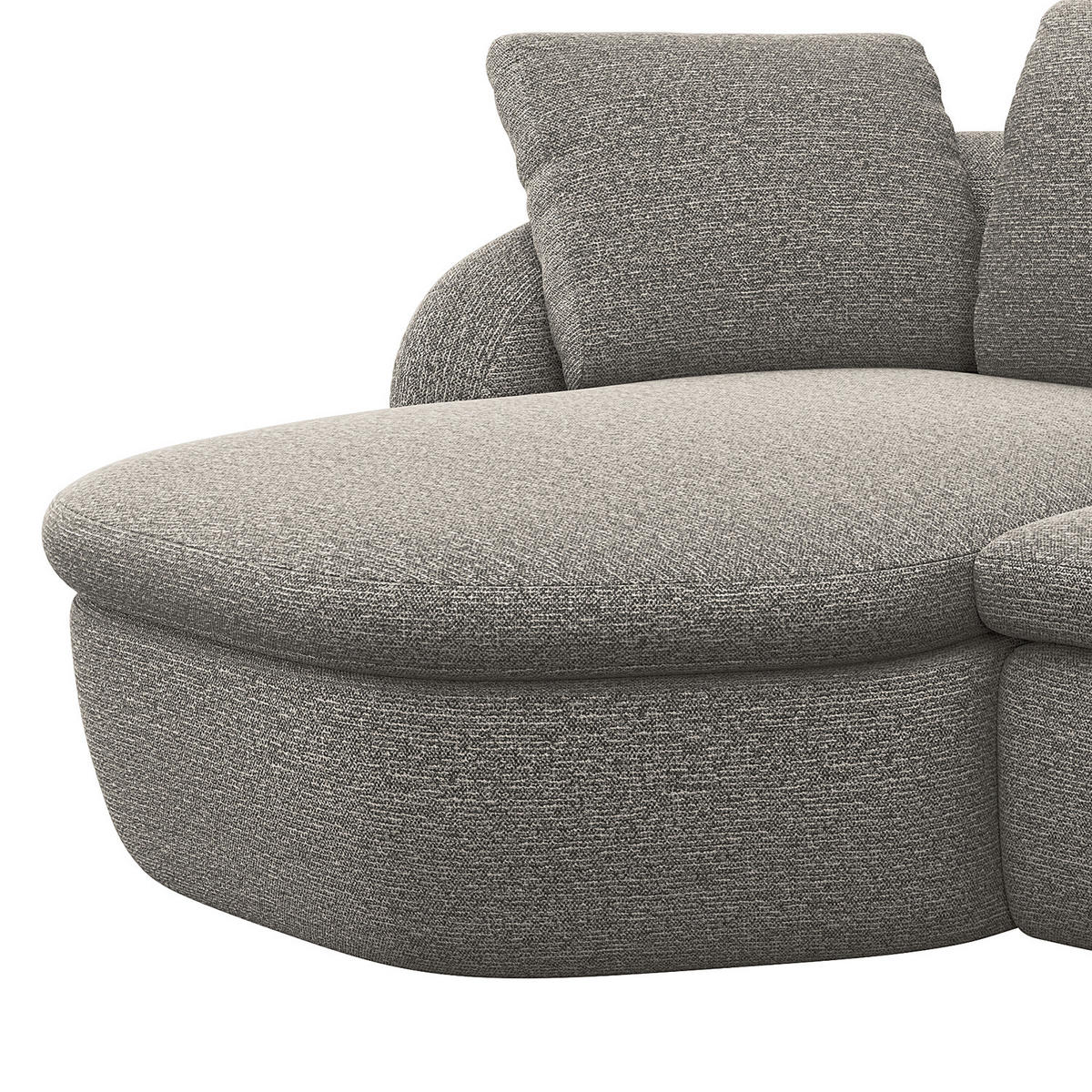 ECKSOFA mit Longchair - Schwarz/Grau, Kunststoff/Textil (217/146cm) - home24