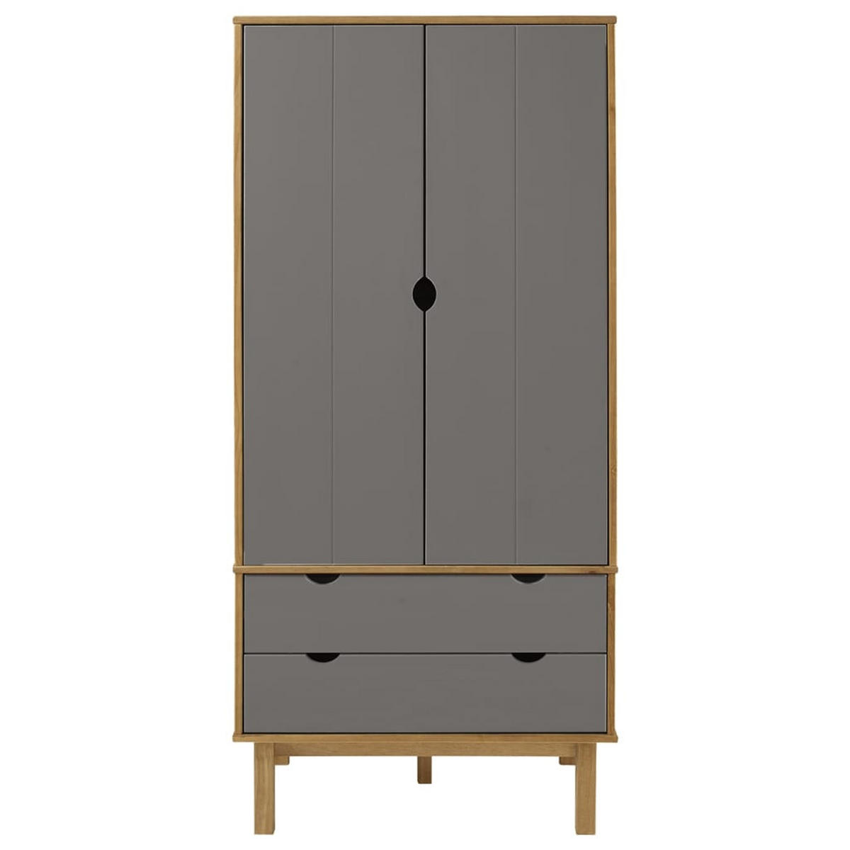 DREHTÜRENSCHRANK Dunlap 76.5/53/172 cm - Grau, Holzwerkstoff (76.5/172/53cm) - Nettlife