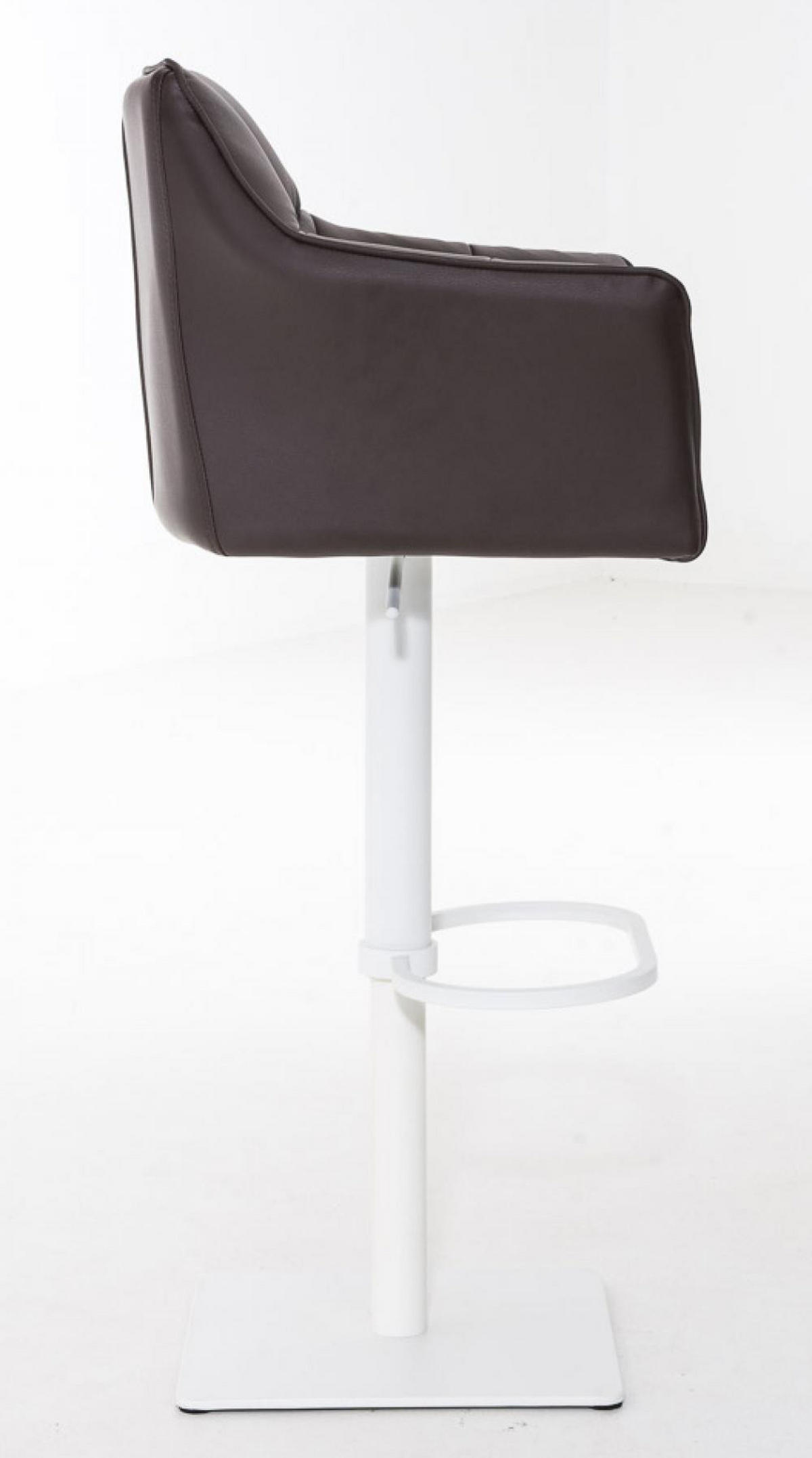 BARHOCKER 2er Set Lederlook Braun - Weiß/Braun, Textil/Metall (64/88/45cm) - CLP