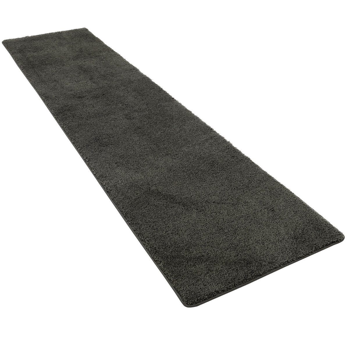 HOCHFLOR SHAGGY LÄUFER TEPPICH PALACE - Schieferfarben, Textil (80/400cm) - Snapstyle
