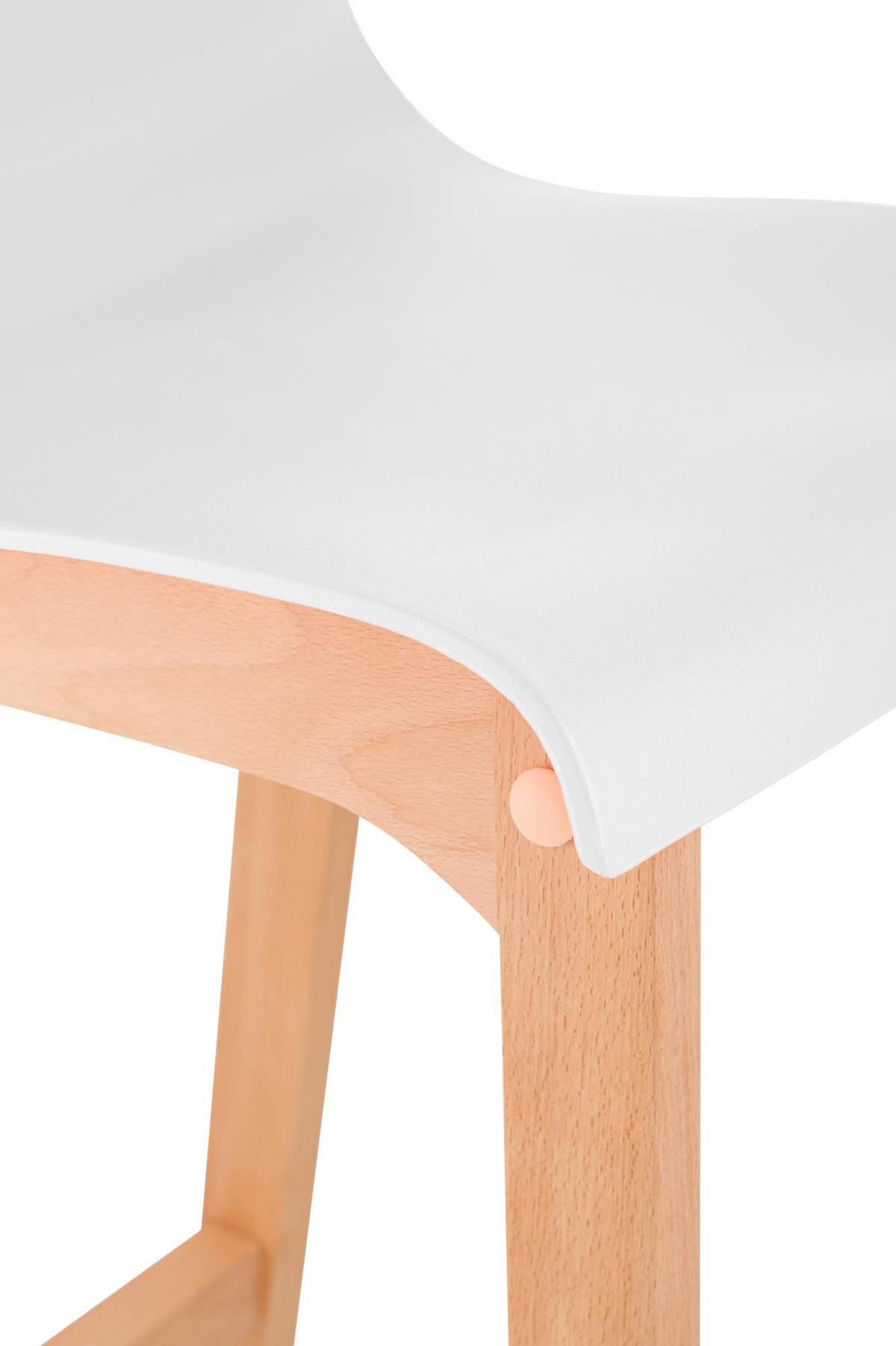 BARHOCKER 2er Set Holz Weiß - Eukalyptusholzfarben/Weiß, Holz (41/102/46cm) - CLP