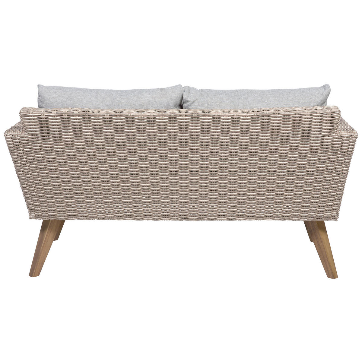 LOUNGE-SET 4-sitzer Rattan Grau Vittoria - Beige, Kunststoff - Beliani
