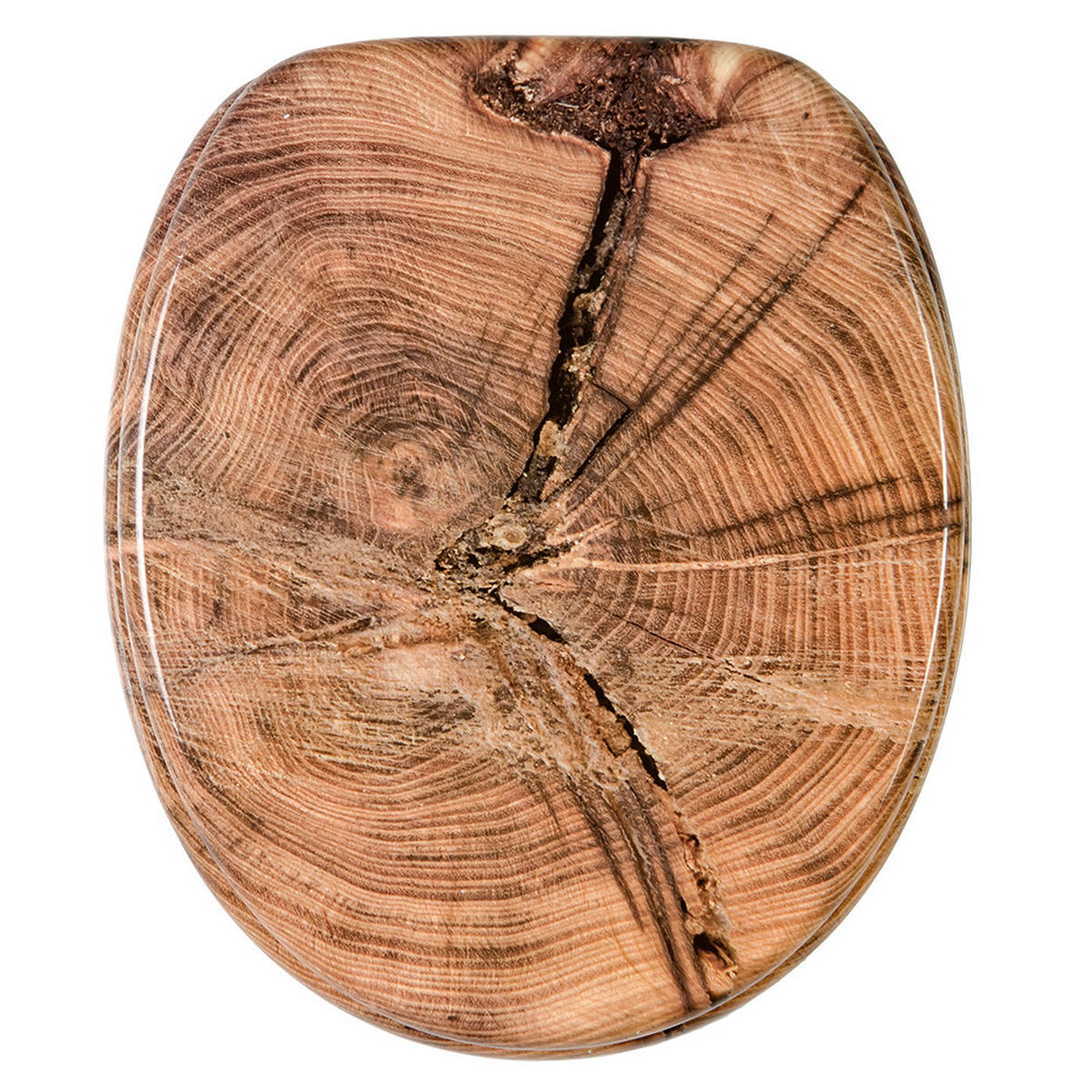 WC-SITZ mit Absenkautomatik Old Tree - Braun, Holzwerkstoff (38/6/47cm) - Sanilo