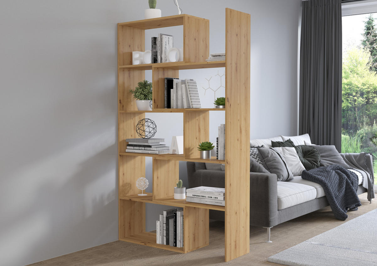 REGAL KORAL 2 - Eiche Artisan, Holzwerkstoff (125/188/33cm) - Meblini