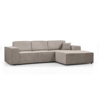 ECKSOFA ohne Schlaffunktion Pedro L cappuccino rechts - Schwarz/Cappuccino, Kunststoff/Textil (267/170cm) - Beautysofa