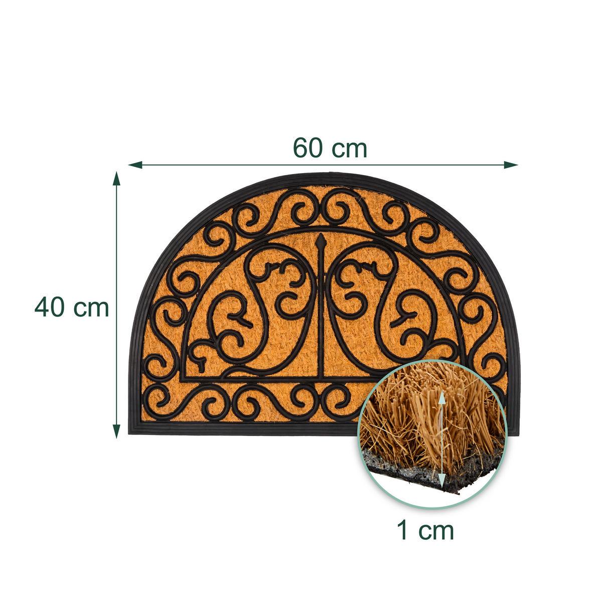 ROHOŽ - oranžová/čierna, textil/plast (60/40cm) - Relaxdays