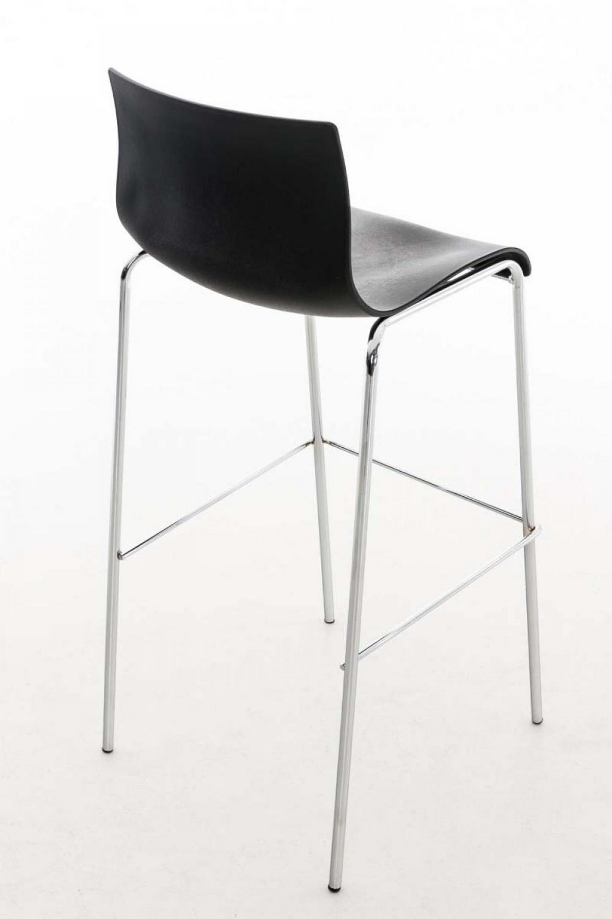 BARHOCKER Kunststoff Schwarz - Chromfarben/Schwarz, Kunststoff/Metall (43/100/48cm) - CLP