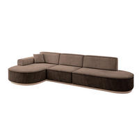 ECKSOFA Ottomane Links MARI-L2-v1 - 328x171x83 cm Braun Velours - Braun, Holzwerkstoff/Textil (328/171cm) - ALTDECOR