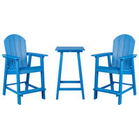 BISTRO-SET 2-Sitzer Blau Adirondack - Blau, Kunststoff - Beliani