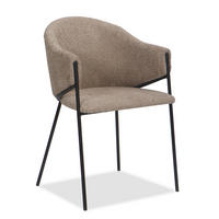 STUHL BUENO gespolsterter - dunkelbeige - Glamour Chenille - Beige/Schwarz, Textil/Metall (55/83/56cm) - NEW HOME