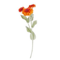 KUNSTBLUME Florista Zinnia - Orange, Kunststoff (50cm) - Butlers