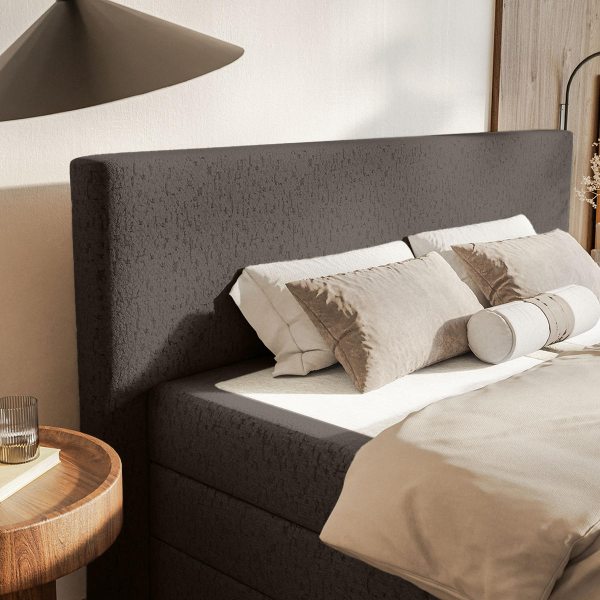 BOXSPRINGBETT Velipoja Premium 140x200 cm, Braun - Braun, Textil (140/200cm) - Fedve