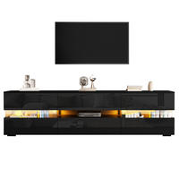 TV-ELEMENT mit LED-Beleuchtung 160 x 39 x 45 cm Schwarz - Schwarz, Holzwerkstoff (39/45/160cm) - Beauniv