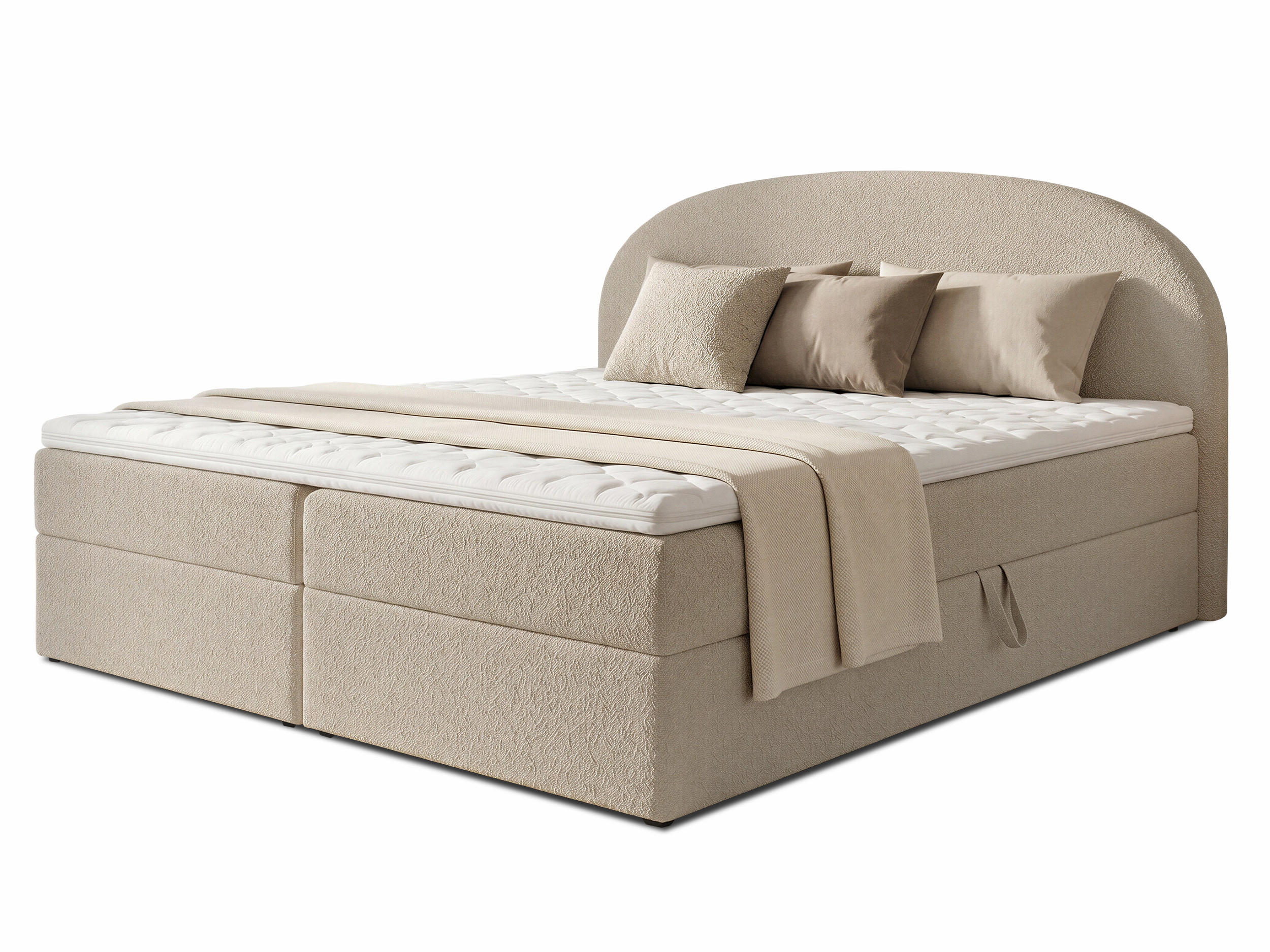 BOXBETT Cloud - 160x200 -creme (Coral 65) - Creme/Schwarz, Holz/Holzwerkstoff (160/200cm) - Sofnet