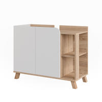 WASCHBECKENUNTERSCHRANK Karen Sonoma/Weiß 80 x 65 cm mit 2 Türen - Weiß/Sonoma Eiche, Holzwerkstoff (80/65/35cm) - Vicco