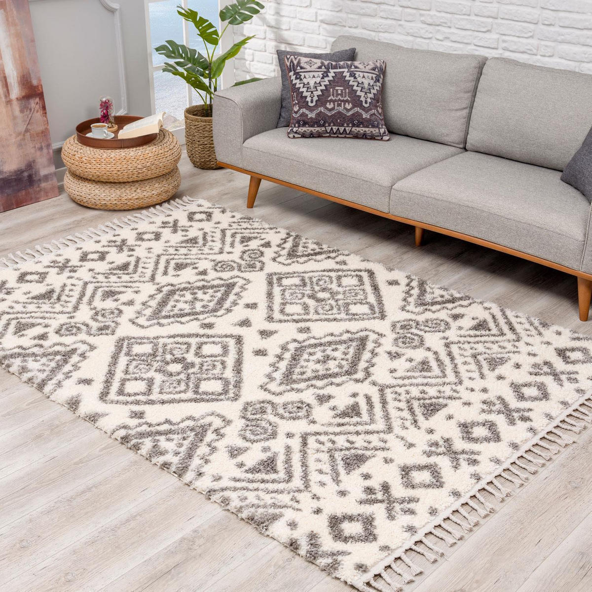 HOCHFLOR-TEPPICH Pulpy 541 Creme 200x290 cm - Creme, Textil (200/290cm) - carpet city