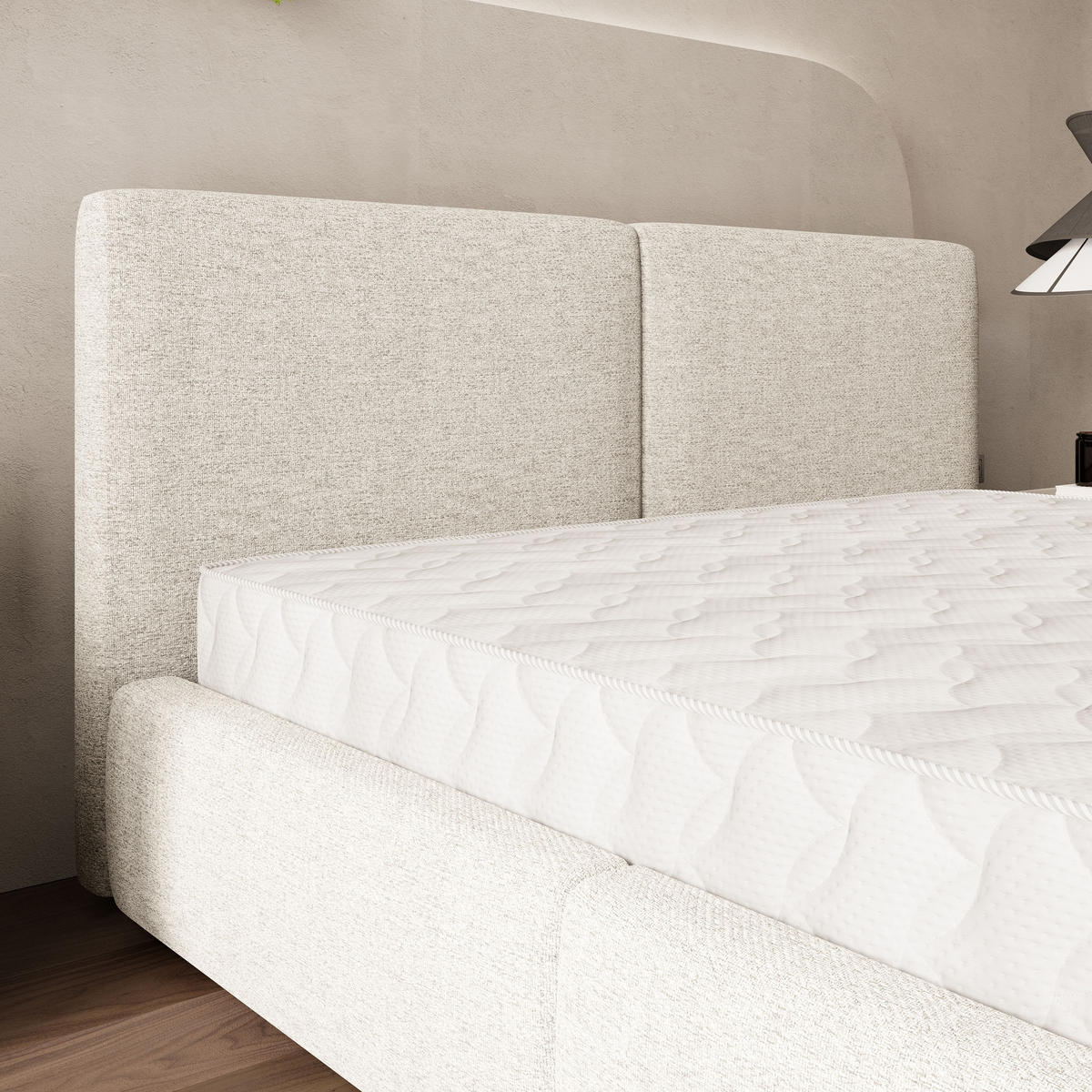 POLSTERBETT FELURO 180x200 cm mit Bettkästen - Creme - Creme, Holz (180/200cm) - MASSENO