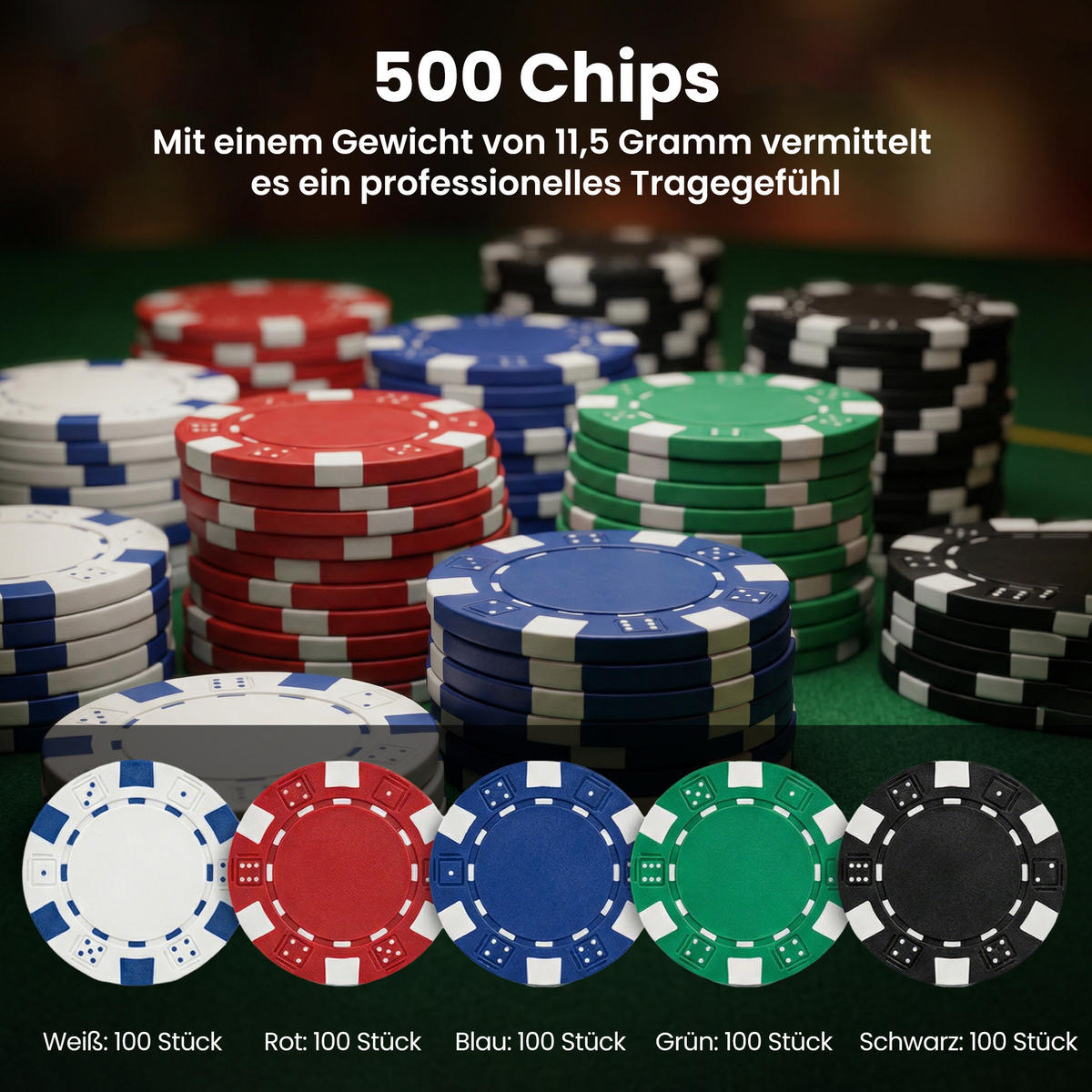 POKERSET Aluminium Kunststoff Silber - Silberfarben, Kunststoff - SPORTNOW