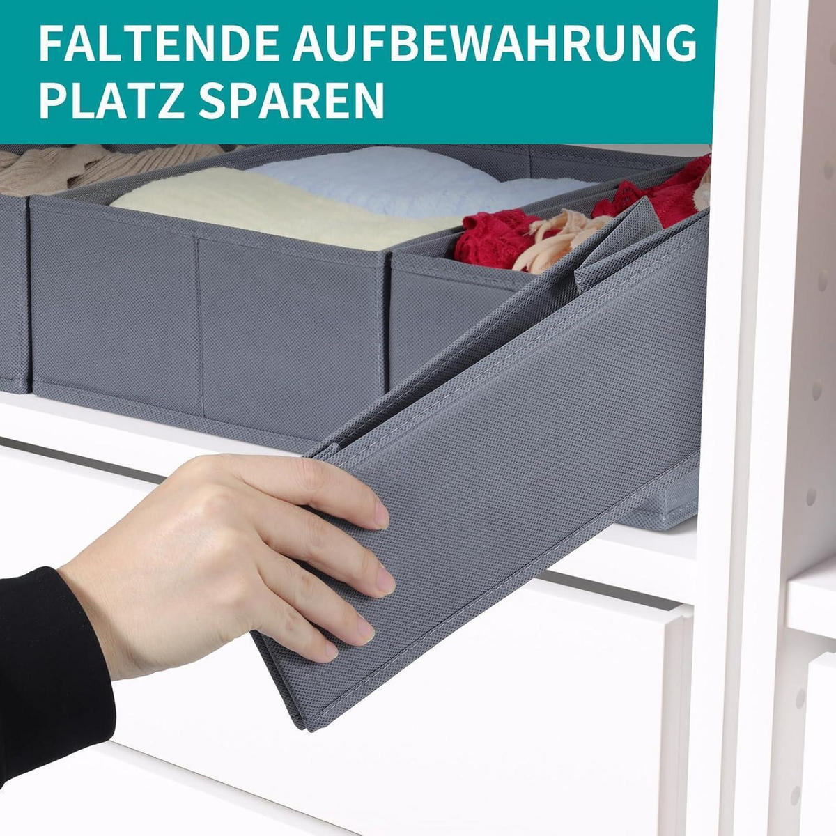 SCHUBLADEN Organizer 2er Set Grau 50x35 cm - Grau, Textil (24/11/30cm)