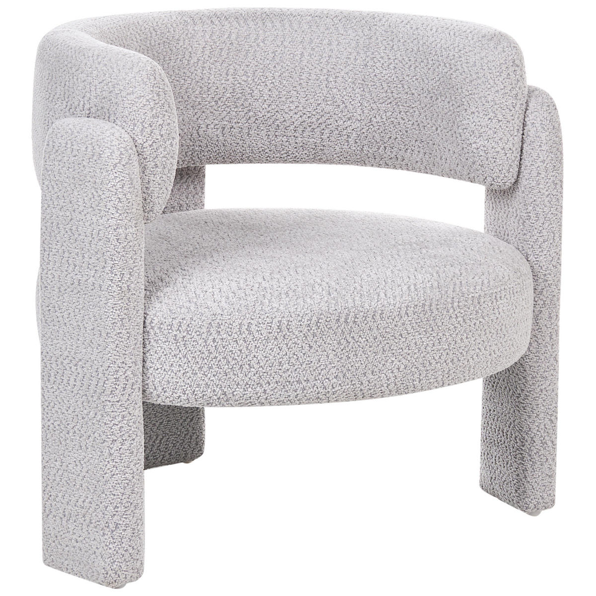 SESSEL Chenillegewebe Hellgrau Burea - Hellgrau, Textil (80/75/70cm) - Beliani