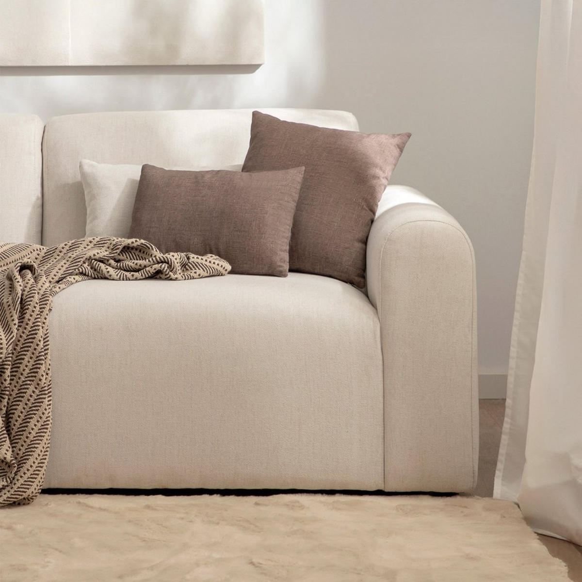 SOFA MODULARES Cillian Beige 100 cm x 87 cm - Beige, Textil (100/87/90cm) - Klast Home