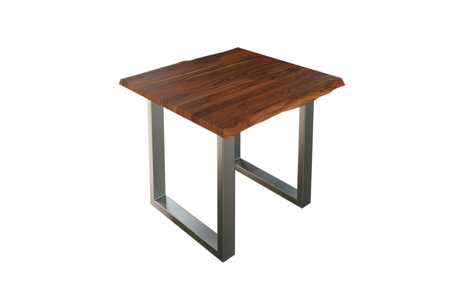 ESSTISCH LAUREN - Silberfarben/Nussbaumfarben, Holz/Metall (90/90/77cm) - SAM