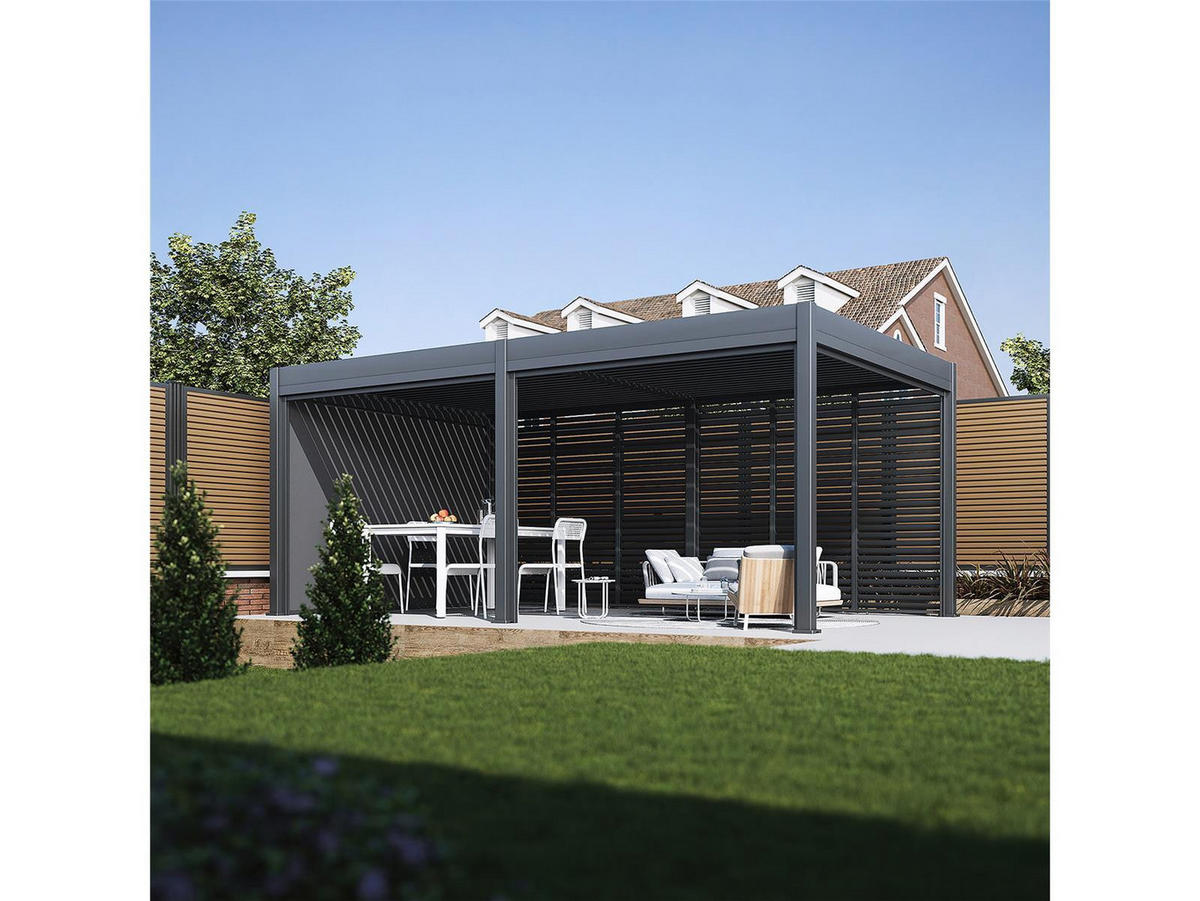 PERGOLA-SONNENROLLO Oasis für 3 m Pergola Anthrazit - Anthrazit, Kunststoff (80/175/120cm) - Green Spirit