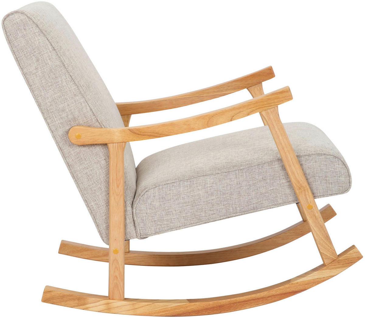 SCHAUKELSTUHL Morello Stoff, Gestell Kautschukhokz natur Creme - Creme/Naturfarben, Holz/Textil (67/82/92cm) - TPFLiving